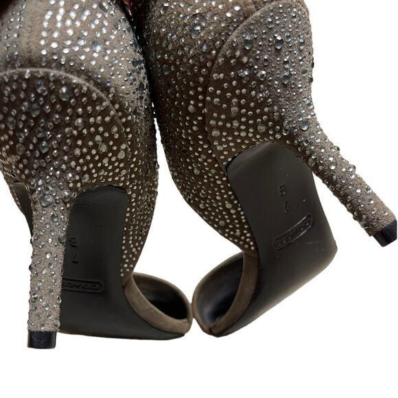 Coach Camille D’Orsey Pumps Grey Rhinestone Studded Size 7 - Picture 6 of 10